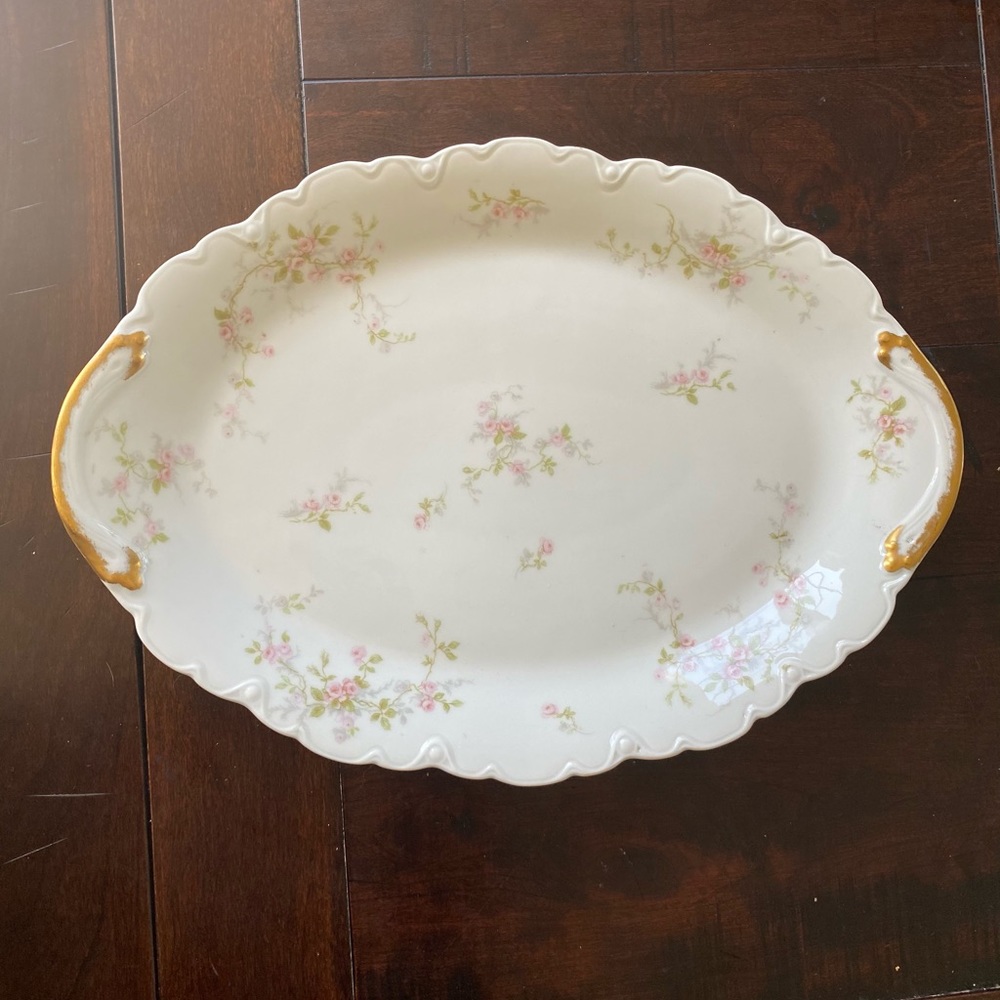 Antique Theodore Haviland Limoges Roses Platter